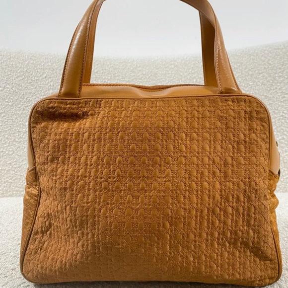 Authentic Pre-Owned Vintage Christian Dior Mustard Canvas Tote Bag - Picture 2 of 16